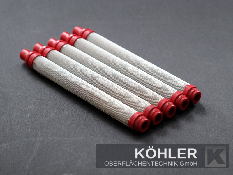 5 x Airless Pistolenfilter für Wagner 200 Mesh rot
