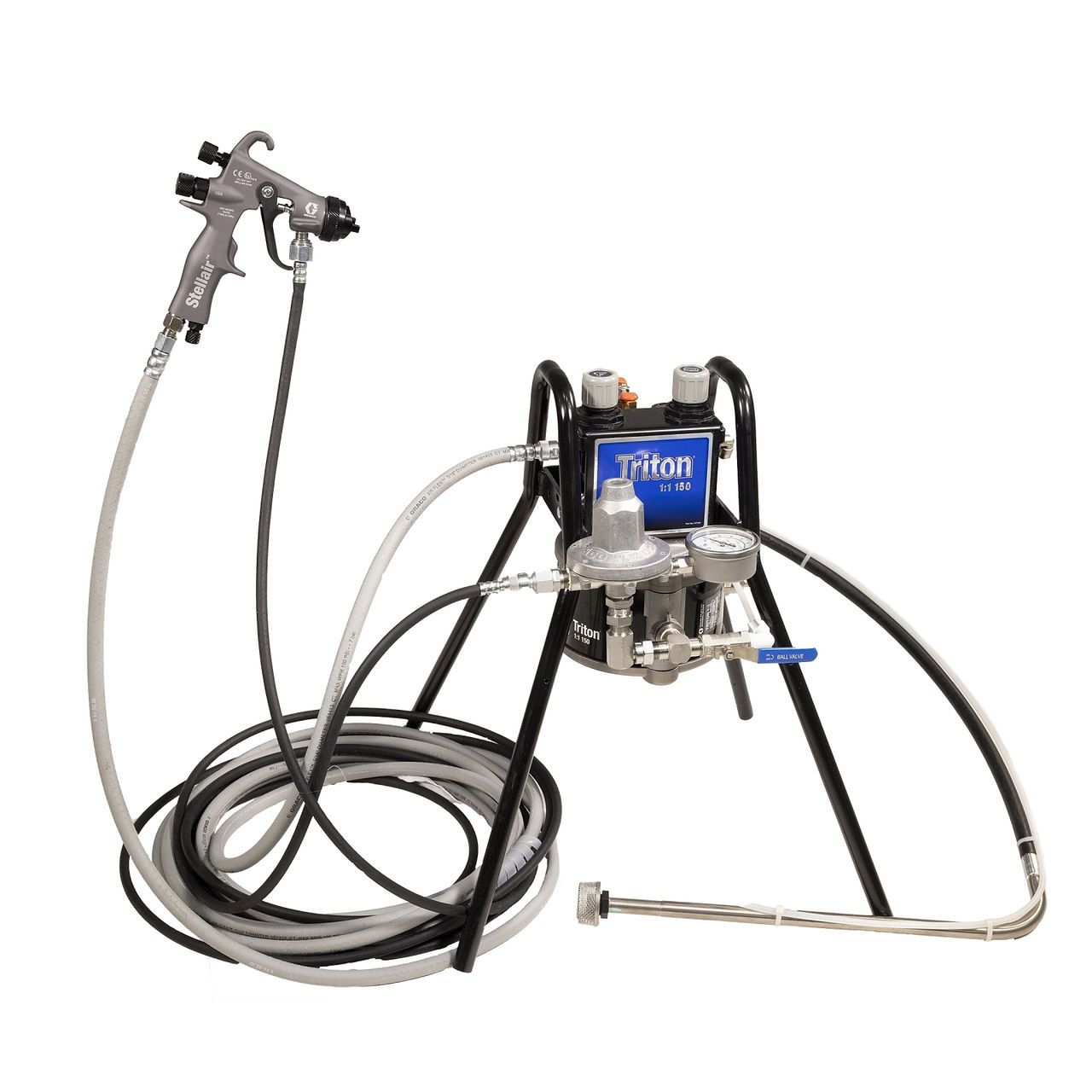 GRACO Triton-Lackiergerät, Edelstahl, Gestell, 100 psi, Stellair-HVLP-Pistole, 1,4 mm - 233478