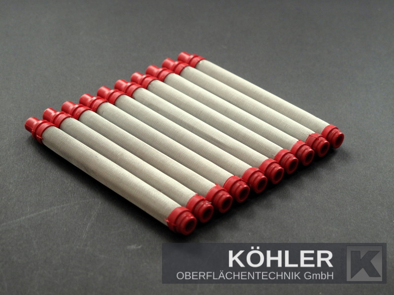 10x Airless Pistolenfilter für Wagner 200 Mesh rot